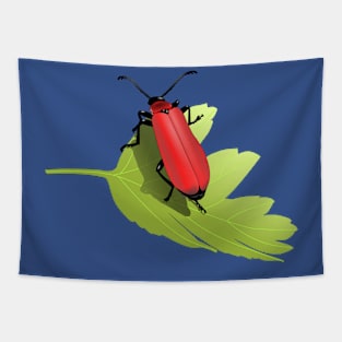 Red Bug On Leaf Tapestry