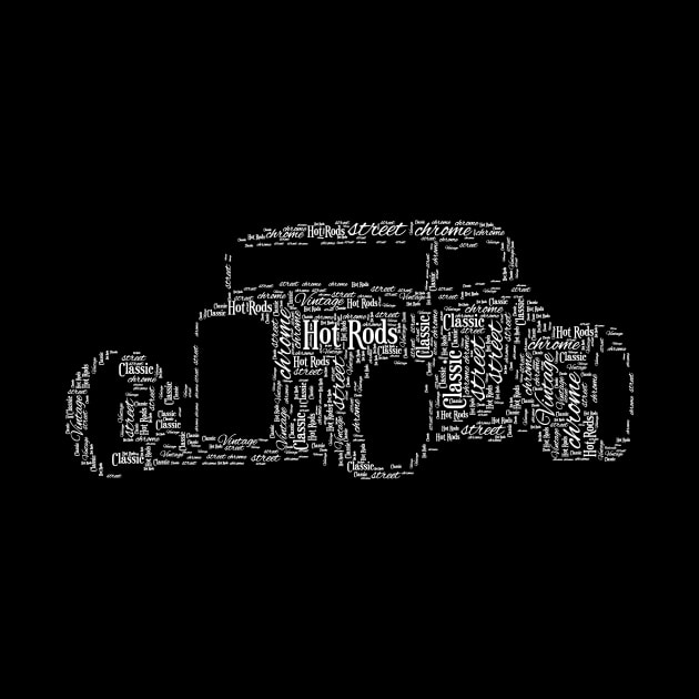 Hot Rod Car Automotive Typography Art by hobrath