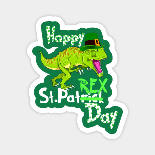 Happy St Patrick's Day Dinosaur PaT Rex Leprechaun Magnet