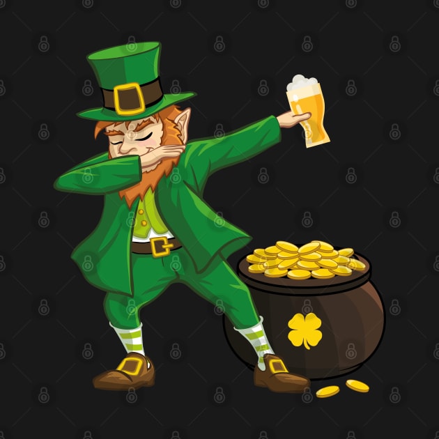 Dabbing Leprechaun St. Patricks Day Beer by trendingoriginals