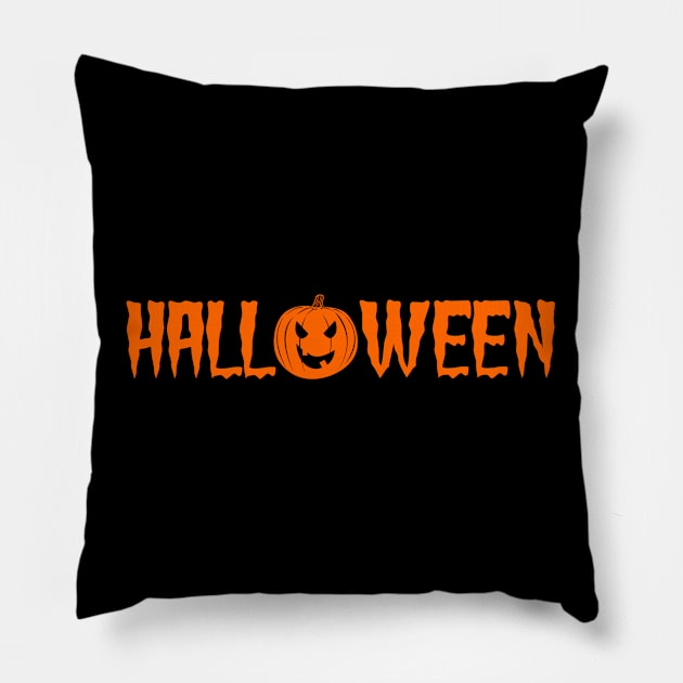 Halloween Jack 'o Lantern Face Pillow by Scar