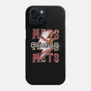 Graphic Baseball Mets Proud Name Team Vintage Phone Case