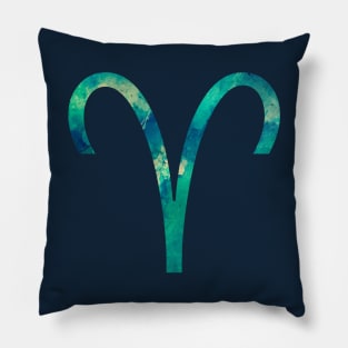 Aries Zodiac Watercolor Design Pillow