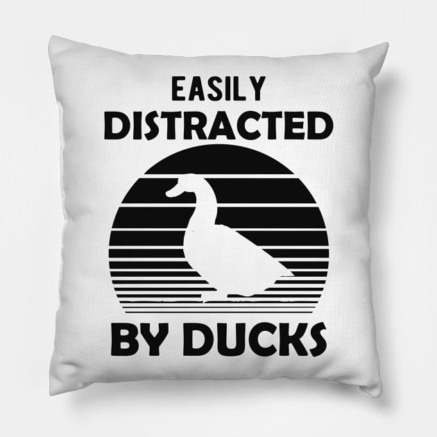 Duck - Easily distracted by ducks Pillow by KC Happy Shop