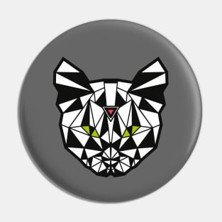 Black and White Geometric Cat Pin