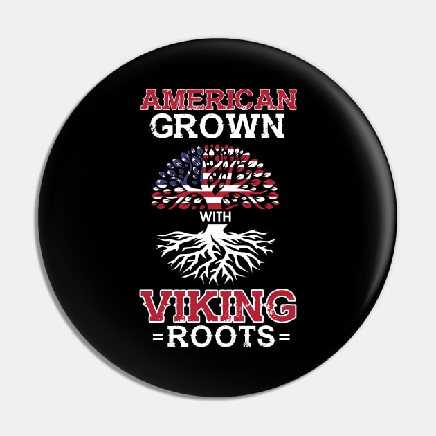 American Grown With Viking Roots Patriotic Norse Pin by theperfectpresents