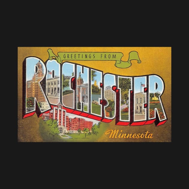 Greetings from Rochester Minnesota, Vintage Large Letter Postcard by Naves