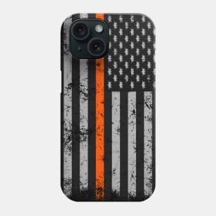 Halloween Thin Orange Line Flag Bats Phone Case