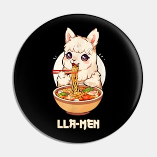 Llamen Cute Llama Eating Ramen Pin