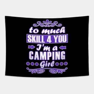Camping tent adventure caravan campfire Tapestry