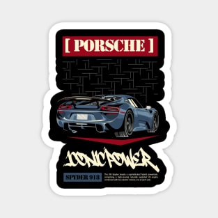 Vintage Porsche 918 Magnet