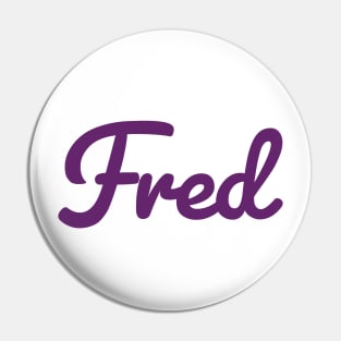 Fred Name Purple Typography Pin