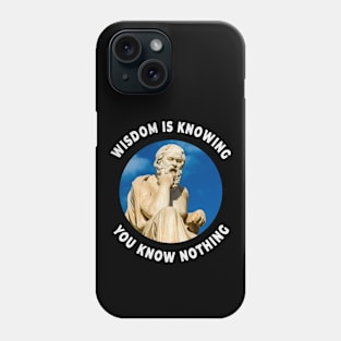 🏺 Wisdom Is Knowing You Know Nothing, Socrates Quote Phone Case