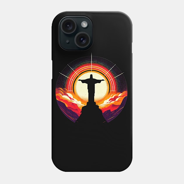 Christ the Redeemer Jesus Rio de Janeiro Design Phone Case by Miami Neon Designs