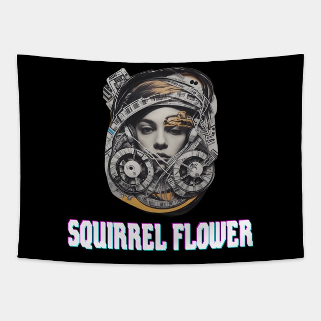 Squirrel Flower Tapestry by Maheswara.Momocats