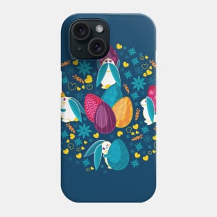 Busy Easter Bunnies // blue Phone Case