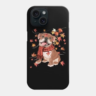 Maple Dog Leaf Fall Hello Autumn Funny Bulldog Lover Phone Case