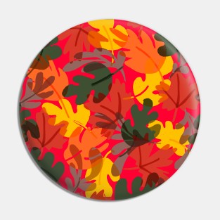 Autumn leaves pattern in red Pin