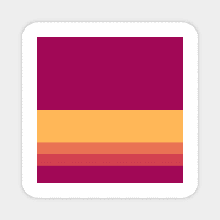 A beautiful unity of Licorice, Dark Fuchsia, Brick Red, Light Red Ochre and Pastel Orange stripes. Magnet