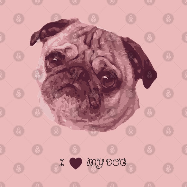 Dogs - Pug pink by PrintablesPassions