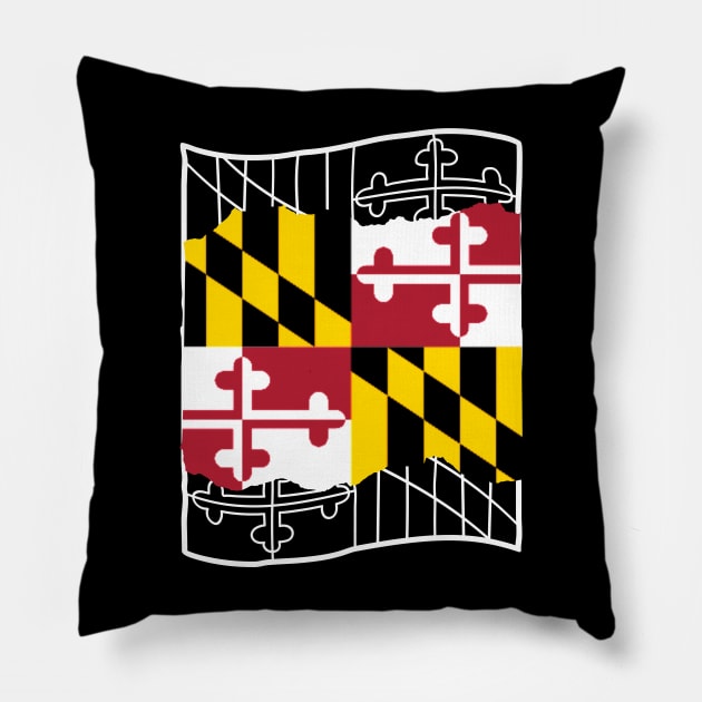 MARYLAND FLAG OUTLINE DESGIN Pillow by The C.O.B. Store