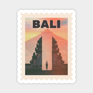 Bali Indonesia Postcard Stamp Design with Travel Photograph Magnet