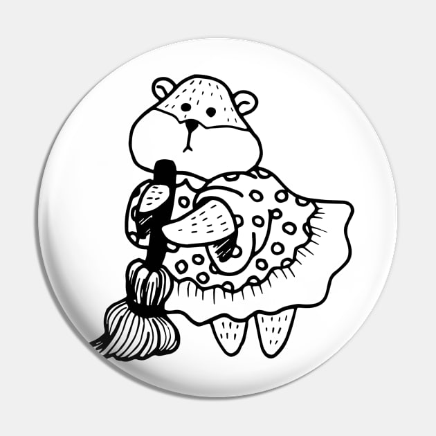 Hand Drawn Cute Animals Pin by Wanderer Bat