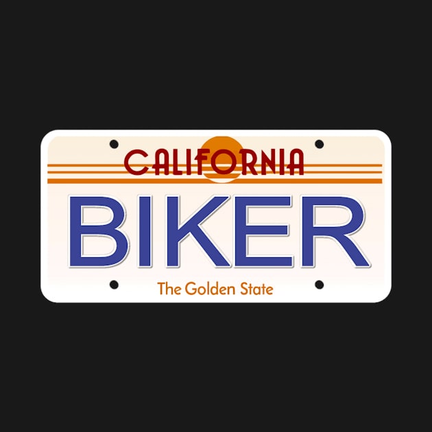 Biker California State License Plate by Mel's Designs