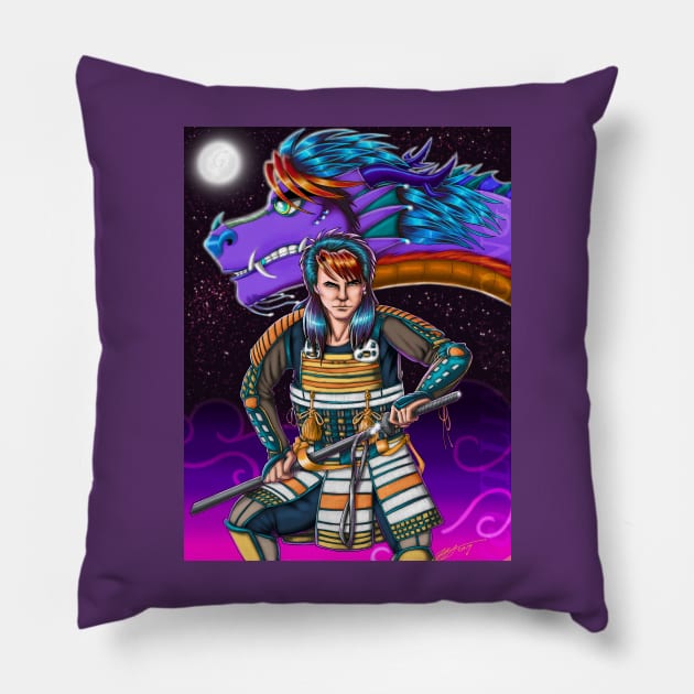 The Samurai Of Maple Leafs And Music Pillow by Signalsgirl2112
