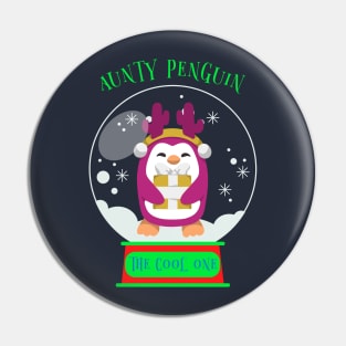 Matching Christmas Family, The Cool Aunt Penguin Pin