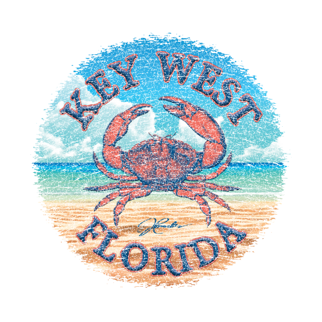 Key West, Florida, Stone Crab on Beach - Key West - T-Shirt | TeePublic