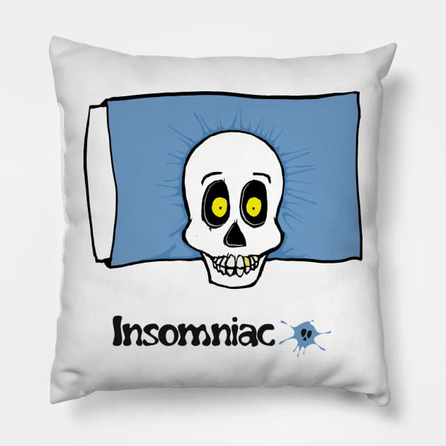 Insomniac a sleepless life Pillow by SpookySkulls