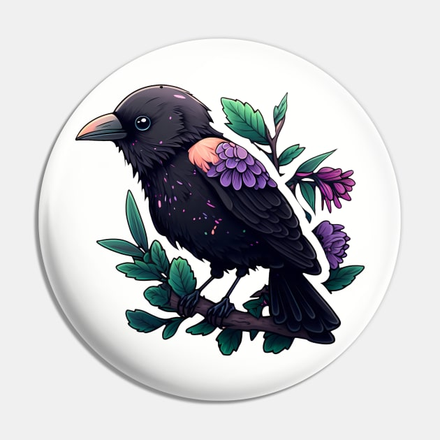 Beautiful colorful corvus with flowers and leaves Pin by Cute Planet Earth Mini