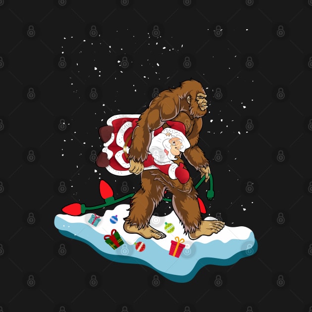 Bigfoot Kidnaps Santa Funny Christmas by JameMalbie