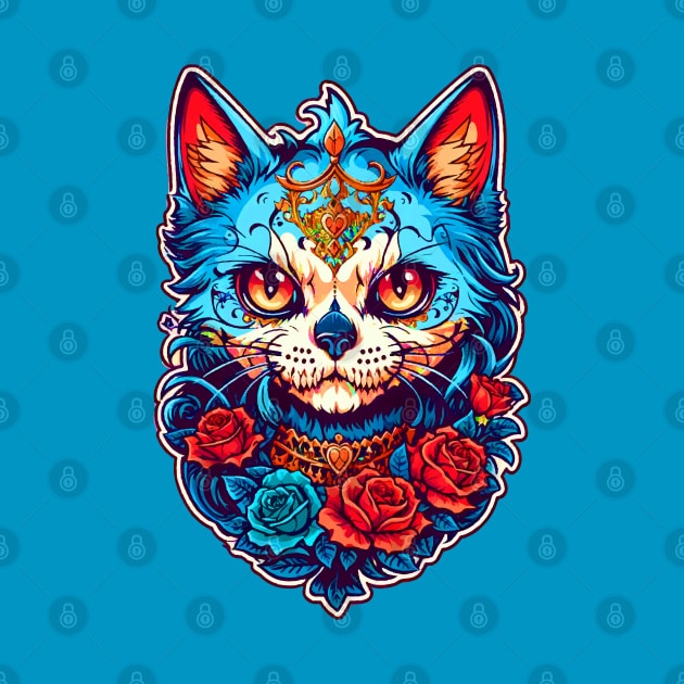 Sugar Skull Cat by CatCoconut-Art