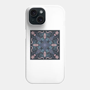 Flower Mandala Summertime - Pink & Dark Gray Phone Case