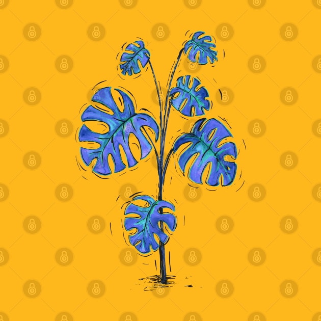 Monstera deliciosa blue version by Bwiselizzy