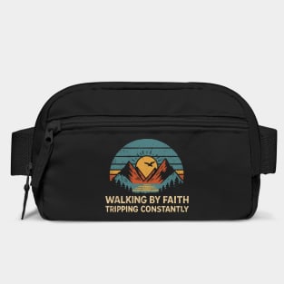 Walking by Faith Tripping Constantly Funny Christian Bag