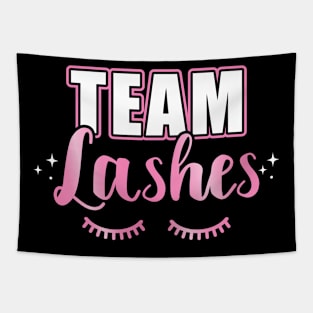 Gender reveal team girl lashes matching family baby party Tapestry