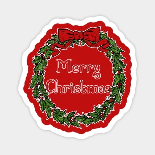 Vintage Christmas Wreath Magnet