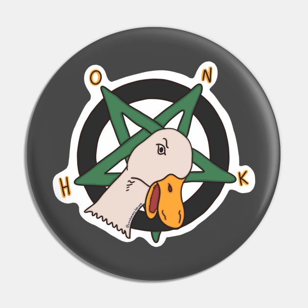 HONK Satanic Goose Pin by nonbeenarydesigns