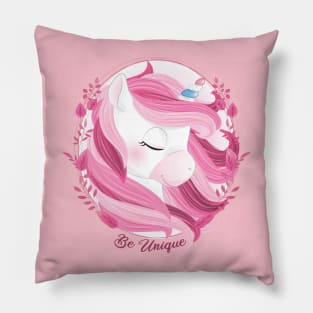cute unicorn head Pillow