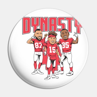 Patrick Mahomes Travis Kelce & Chris Jones Dynasty Caricatures Pin