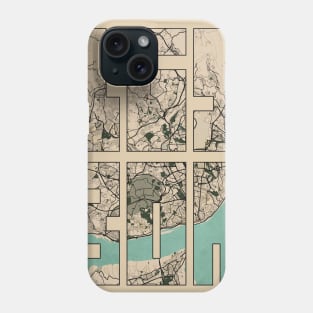 Lisbon, Portugal City Map Typography - Vintage Phone Case