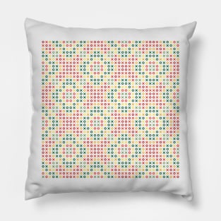 Tic Tac Toe Holiday Pattern Pillow