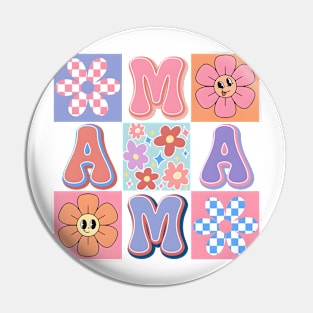 Floral Mama, Retro Mama, Mother's Day, Best Mama, Mommy Pin