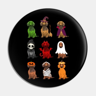 Dachshunds Halloween Funny Dachshunds Costume Pin