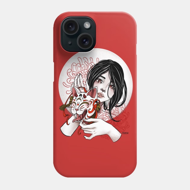 Kitsune Girl Phone Case by Magda Chonillo