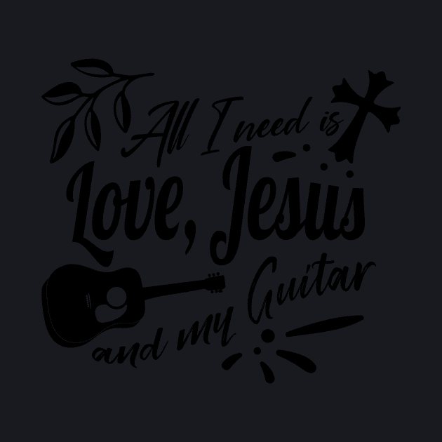 Jesus and Guitar by Foxxy Merch