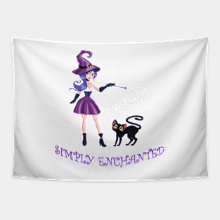 Simply Enchanted Witch and Cat Tapestry